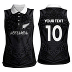 Custom Aotearoa Rugby Women Sleeveless Polo Shirt The Blacks-Sporty T90 Style - Aussie Hoodie