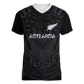 Custom Aotearoa Rugby Women V-Neck T-Shirt The Blacks-Sporty T90 Style - Aussie Hoodie