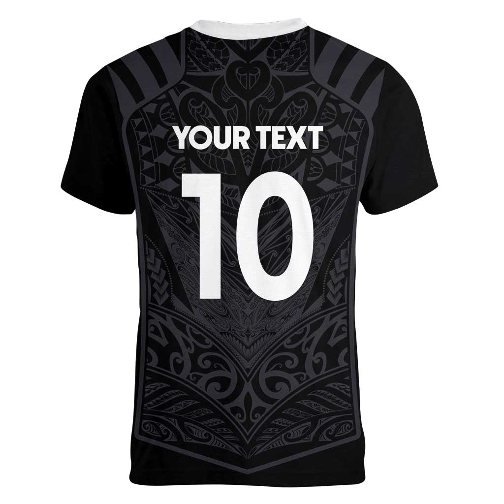 Custom Aotearoa Rugby Women V-Neck T-Shirt The Blacks-Sporty T90 Style - Aussie Hoodie