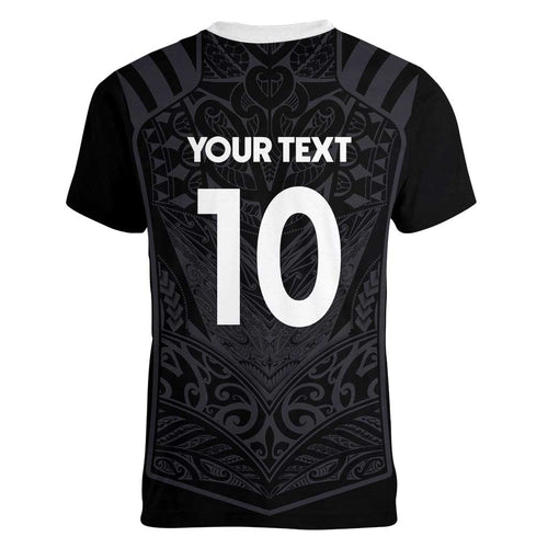 Custom Aotearoa Rugby Women V-Neck T-Shirt The Blacks-Sporty T90 Style - Aussie Hoodie