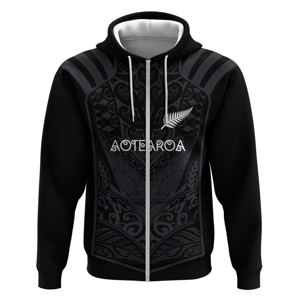 Custom Aotearoa Rugby Zip Hoodie The Blacks-Sporty T90 Style - Aussie Hoodie
