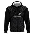 Custom Aotearoa Rugby Zip Hoodie The Blacks-Sporty T90 Style - Aussie Hoodie