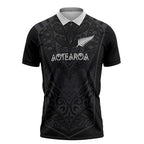 Custom Aotearoa Rugby Zipper Polo Shirt The Blacks-Sporty T90 Style - Aussie Hoodie