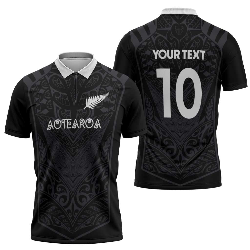 Custom Aotearoa Rugby Zipper Polo Shirt The Blacks-Sporty T90 Style - Aussie Hoodie