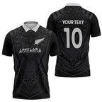 Custom Aotearoa Rugby Zipper Polo Shirt The Blacks-Sporty T90 Style - Aussie Hoodie