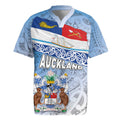 New Zealand Auckland Rugby Jersey Auckland's Flag and Coat of Arms - Koru Art Maori Pattern