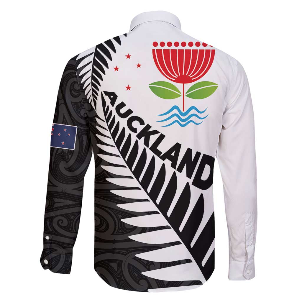 New Zealand Auckland Family Matching Puletasi and Hawaiian Shirt Auckland's Emblem and Silver Ferns - Maori Art Tattoo