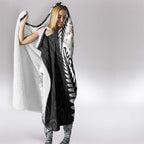 New Zealand Auckland Hooded Blanket Auckland's Emblem and Silver Ferns - Maori Art Tattoo
