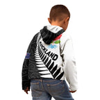 New Zealand Auckland Kid Hoodie Auckland's Emblem and Silver Ferns - Maori Art Tattoo