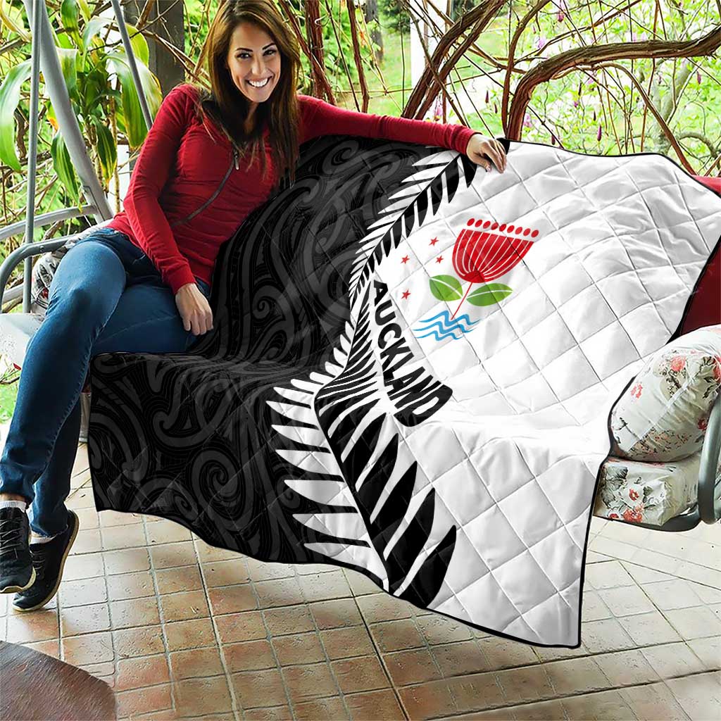 New Zealand Auckland Quilt Auckland's Emblem and Silver Ferns - Maori Art Tattoo
