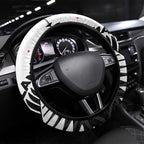 New Zealand Auckland Steering Wheel Cover Auckland's Emblem and Silver Ferns - Maori Art Tattoo
