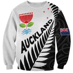New Zealand Auckland Sweatshirt Auckland's Emblem and Silver Ferns - Maori Art Tattoo