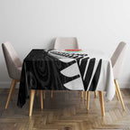 New Zealand Auckland Tablecloth Auckland's Emblem and Silver Ferns - Maori Art Tattoo