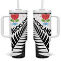 New Zealand Auckland Tumbler With Handle Auckland's Emblem and Silver Ferns - Maori Art Tattoo