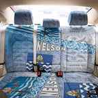 New Zealand Nelson Back Car Seat Cover Nelson's Flag and Seal - Maori Art Tattoo