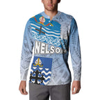 New Zealand Nelson Button Sweatshirt Nelson's Flag and Seal - Maori Art Tattoo