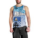 New Zealand Nelson Men Tank Top Nelson's Flag and Seal - Maori Art Tattoo