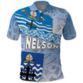 New Zealand Nelson Polo Shirt Nelson's Flag and Seal - Maori Art Tattoo