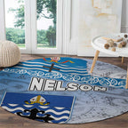 New Zealand Nelson Round Carpet Nelson's Flag and Seal - Maori Art Tattoo