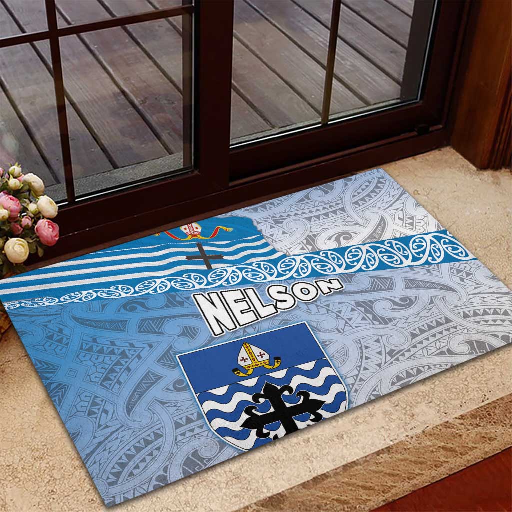 New Zealand Nelson Rubber Doormat Nelson's Flag and Seal - Maori Art Tattoo