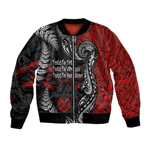 Aotearoa Toitu Te Tiriti Bomber Jacket New Zealand Honour the Treaty - Te Tiriti Is Us