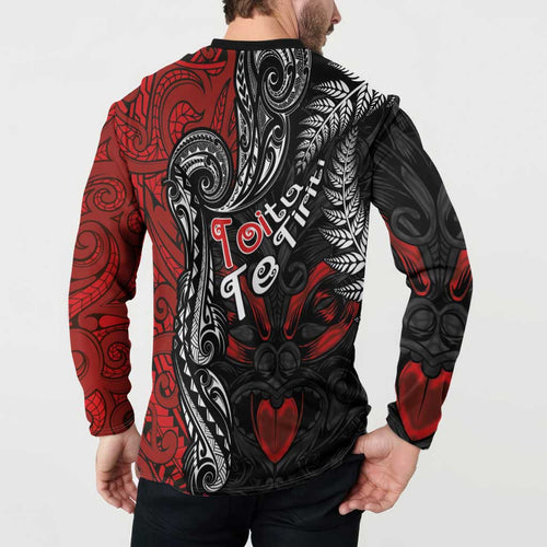 Aotearoa Toitu Te Tiriti Button Sweatshirt New Zealand Honour the Treaty - Te Tiriti Is Us