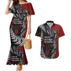 Aotearoa Toitu Te Tiriti Couples Matching Mermaid Dress and Hawaiian Shirt New Zealand Honour the Treaty - Te Tiriti Is Us