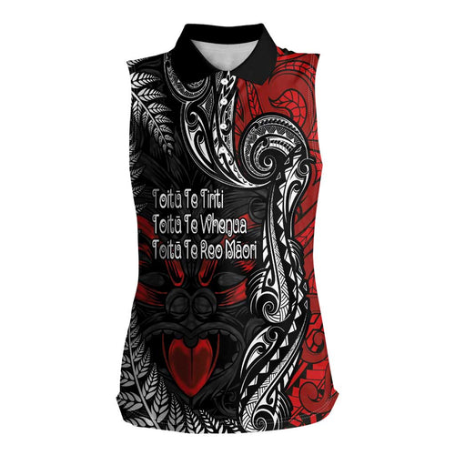 Aotearoa Toitu Te Tiriti Women Sleeveless Polo Shirt New Zealand Honour the Treaty - Te Tiriti Is Us