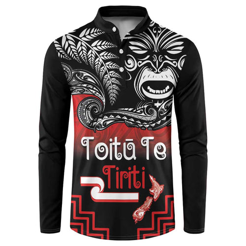 Aotearoa Toitu Te Tiriti Button Sweatshirt New Zealand Honour the Treaty - Fight Together