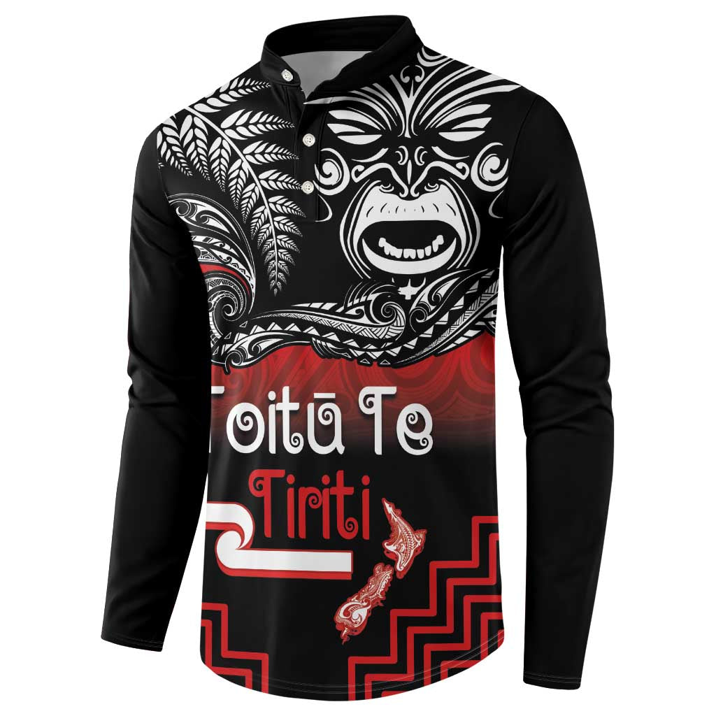 Aotearoa Toitu Te Tiriti Button Sweatshirt New Zealand Honour the Treaty - Fight Together