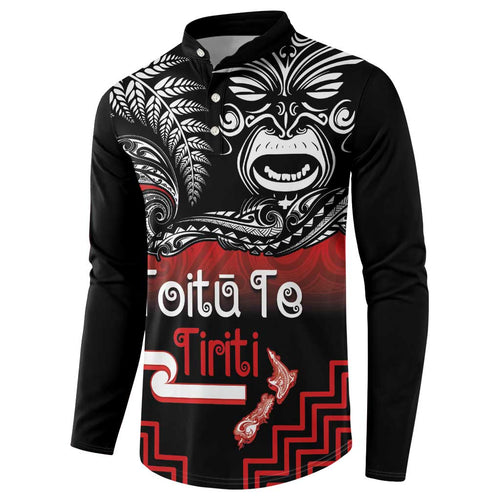 Aotearoa Toitu Te Tiriti Button Sweatshirt New Zealand Honour the Treaty - Fight Together