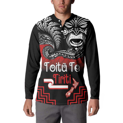 Aotearoa Toitu Te Tiriti Button Sweatshirt New Zealand Honour the Treaty - Fight Together
