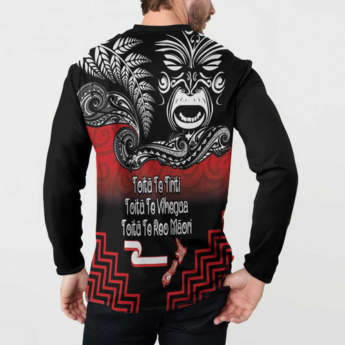 Aotearoa Toitu Te Tiriti Button Sweatshirt New Zealand Honour the Treaty - Fight Together