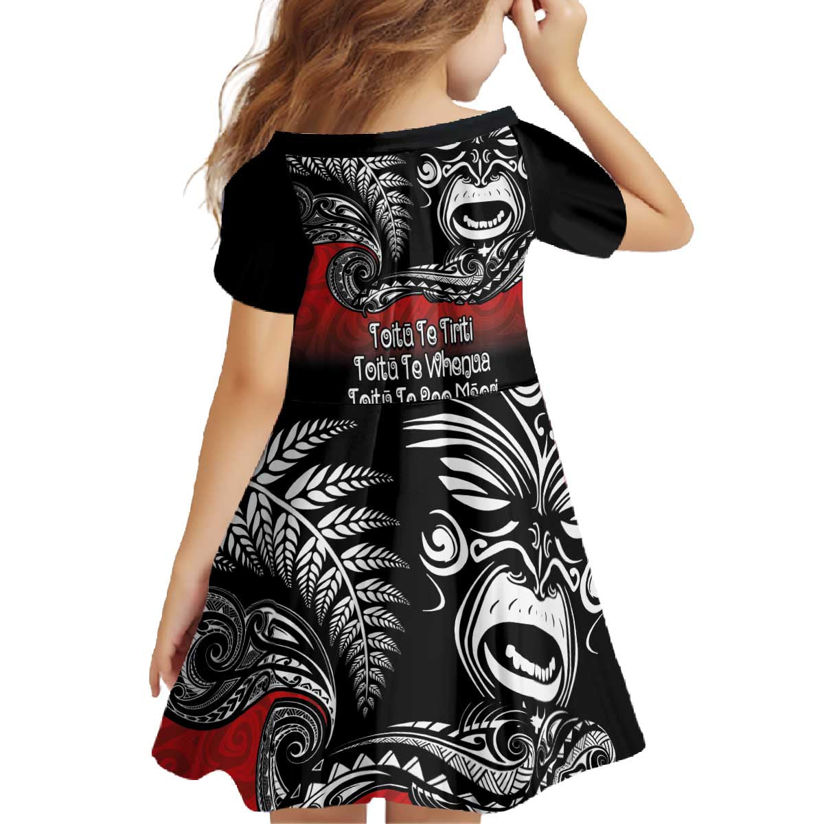 Aotearoa Toitu Te Tiriti Family Matching Off The Shoulder Long Sleeve Dress and Hawaiian Shirt New Zealand Honour the Treaty - Fight Together