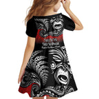Aotearoa Toitu Te Tiriti Family Matching Off The Shoulder Long Sleeve Dress and Hawaiian Shirt New Zealand Honour the Treaty - Fight Together