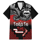 Aotearoa Toitu Te Tiriti Family Matching Off Shoulder Short Dress and Hawaiian Shirt New Zealand Honour the Treaty - Fight Together
