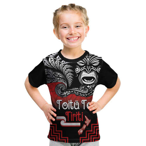 Aotearoa Toitu Te Tiriti Kid T Shirt New Zealand Honour the Treaty - Fight Together