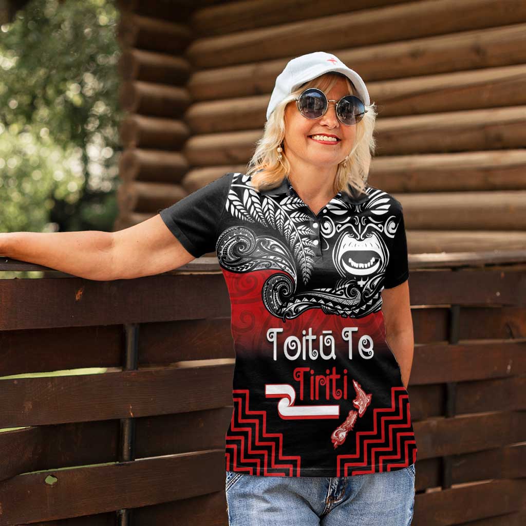 Aotearoa Toitu Te Tiriti Women Polo Shirt New Zealand Honour the Treaty - Fight Together