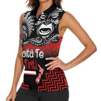 Aotearoa Toitu Te Tiriti Women Sleeveless Polo Shirt New Zealand Honour the Treaty - Fight Together