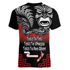 Aotearoa Toitu Te Tiriti Women V-Neck T-Shirt New Zealand Honour the Treaty - Fight Together