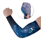 Aotearoa New Zealand New Year Arm Sleeves Tribal Koru Tattoo Blue Galaxy Maori Silver Fern