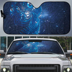 Aotearoa New Zealand New Year Auto Sun Shade Tribal Koru Tattoo Blue Galaxy Maori Silver Fern