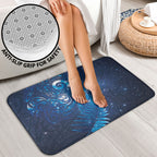 Aotearoa New Zealand New Year Bathroom Set Tribal Koru Tattoo Blue Galaxy Maori Silver Fern
