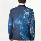 Aotearoa New Zealand New Year Blazer Tribal Koru Tattoo Blue Galaxy Maori Silver Fern