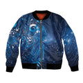 Aotearoa New Zealand New Year Bomber Jacket Tribal Koru Tattoo Blue Galaxy Maori Silver Fern