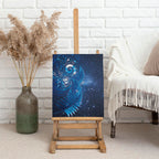 Aotearoa New Zealand New Year Canvas Wall Art Tribal Koru Tattoo Blue Galaxy Maori Silver Fern