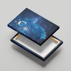 Aotearoa New Zealand New Year Canvas Wall Art Tribal Koru Tattoo Blue Galaxy Maori Silver Fern