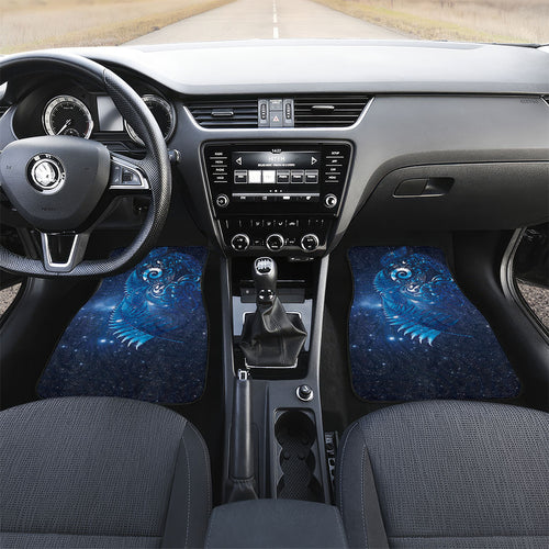 Aotearoa New Zealand New Year Car Mats Tribal Koru Tattoo Blue Galaxy Maori Silver Fern