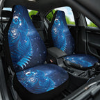 Aotearoa New Zealand New Year Car Seat Cover Tribal Koru Tattoo Blue Galaxy Maori Silver Fern