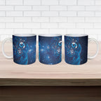 Aotearoa New Zealand New Year Ceramic Mug Tribal Koru Tattoo Blue Galaxy Maori Silver Fern